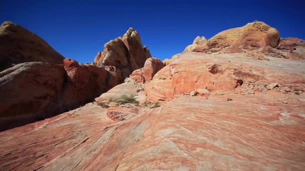 Images Rochers Orange Colorés Avant Crépuscule Dans Vallée Feu State — Video