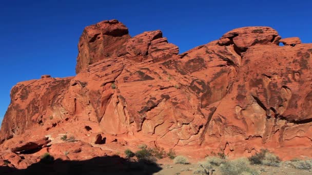 Filmación Rocas Antes Del Crepúsculo Parque Estatal Valley Fire — Vídeo de stock