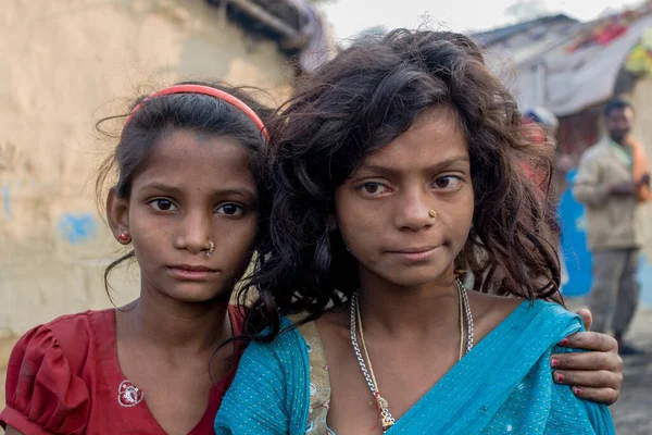 Raxaul India November 2013 Unidentified Indian Children November 2013 Raxaul — стоковое фото