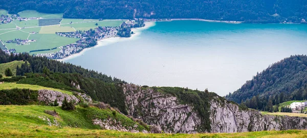 Avusturya Nın Salzburg Eyaletindeki Schafberg Dağı Wolfgangsee Gölü Nün Manzarası — Stok fotoğraf