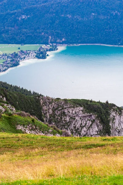 Vistas Panorámicas Zona Montaña Schafberg Lago Wolfgangsee Estado Austriaco Salzburgo —  Fotos de Stock