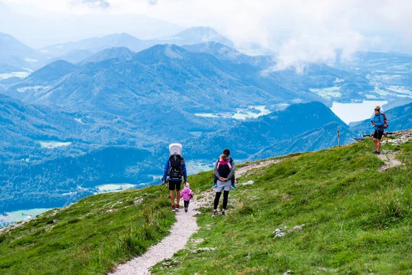 Orang Tak Dikenal Gunung Schafberg Austria Agustus 2020 — Stok Foto