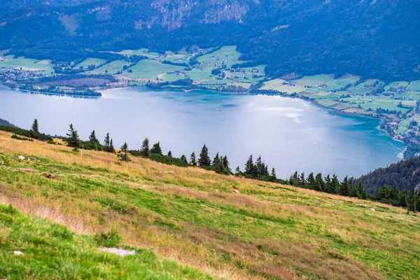 奥地利萨尔茨堡州Schafberg山和沃尔夫格斯湖地区的风景景观 2020年8月 — 图库照片