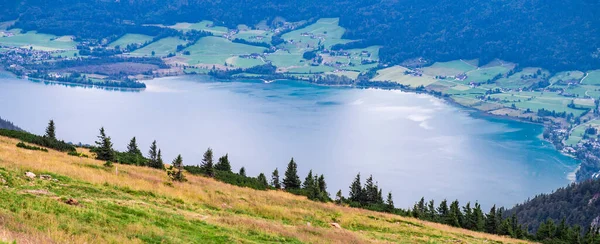 Γραφικές Απόψεις Για Την Περιοχή Του Όρους Schafberg Και Λίμνη — Φωτογραφία Αρχείου