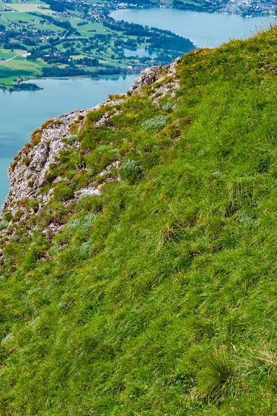 Schöne Aussicht Auf Den Schafberg Mit Wolfgangsee Österreichischen Bundesland Salzburg — Stockfoto