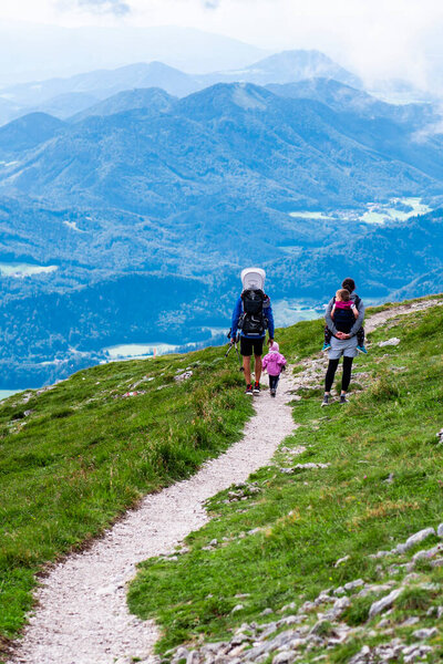 Unidentified People Schafberg Mountain Austria August 2020 Stock Photo