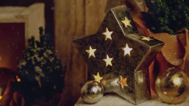 Filmagem Decoração Natal Para Temporada Advento — Vídeo de Stock