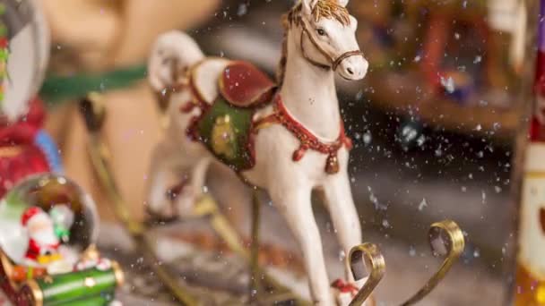 Gelecek Sezon Için Noel Süslemesi Oyuncak Midillisi — Stok video