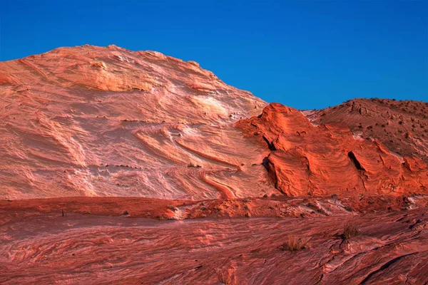 Rocas Rosadas Montañas Del Valle Del Fuego Con Puesta Sol — Foto de Stock