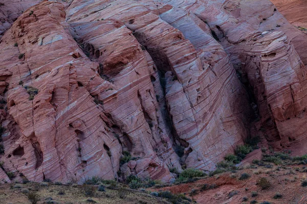Roca Intrincada Con Líneas Color Rosa Púrpura Brillante Valle Del —  Fotos de Stock