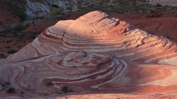 Rock Formation Called Wave Fire Valley Fire State Park Usa — Stock video