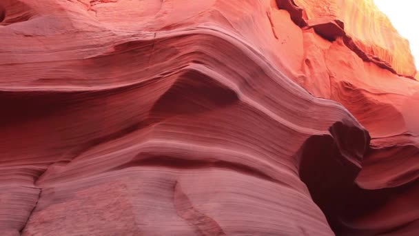 Filmación Pintorescas Formas Sorprendentes Naranja Rosa Antelope Canyon — Vídeos de Stock