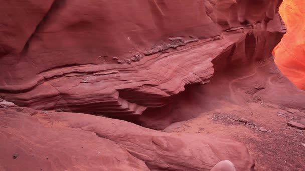 Riprese Dell Antelope Canyon Arizona Usa Onde Curve Colorate Strisce — Video Stock