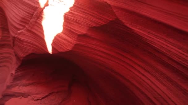 Filmación Pintorescas Formas Sorprendentes Naranja Rosa Antelope Canyon — Vídeos de Stock