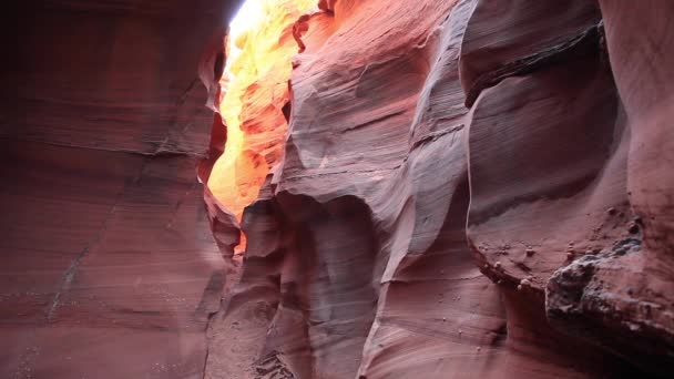 Antilop Kanyonu Nun Arizona Abd Deki Görüntüleri Kıvrımlı Renkli Çizgili — Stok video