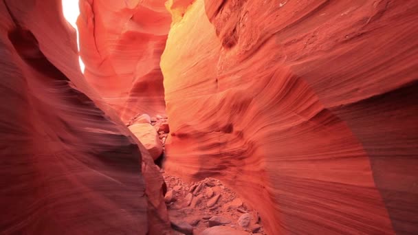 Filmagem Formas Surpreendentes Pitorescas Laranja Rosa Antelope Canyon — Vídeo de Stock
