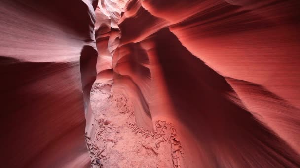 Beelden Van Schilderachtige Verbazingwekkende Vormen Van Oranje Roze Antelope Canyon — Stockvideo