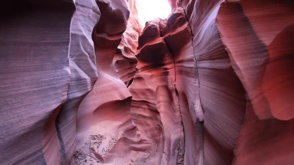 Filmati Pittoresche Forme Incredibili Arancione Rosa Antelope Canyon — Video Stock