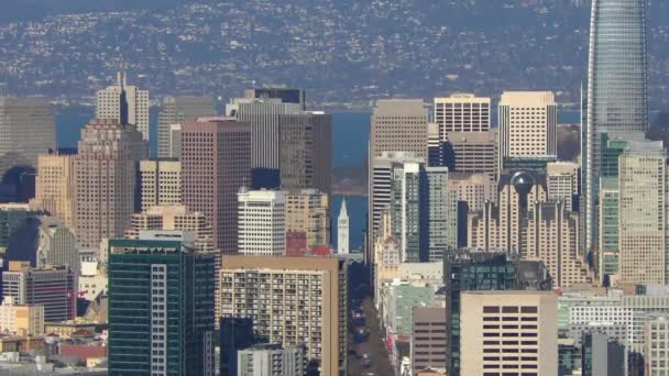 Market Street Financial District San Francisco Seen Twin Peaks California — Stock Video