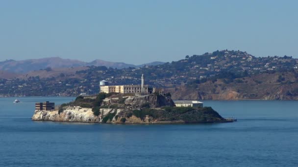 Images Mouvement Lent Une Vue Sur Célèbre Île Alcatraz Dans — Video