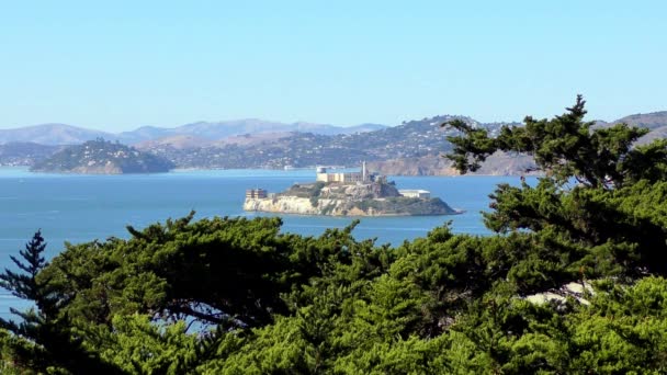 Images Mouvement Lent Une Vue Sur Célèbre Île Alcatraz Dans — Video