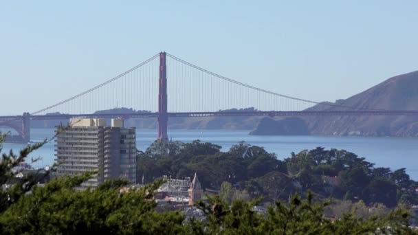 Most Golden Gate Jak Vidět Telegraph Hill San Franciscu Kalifornie — Stock video