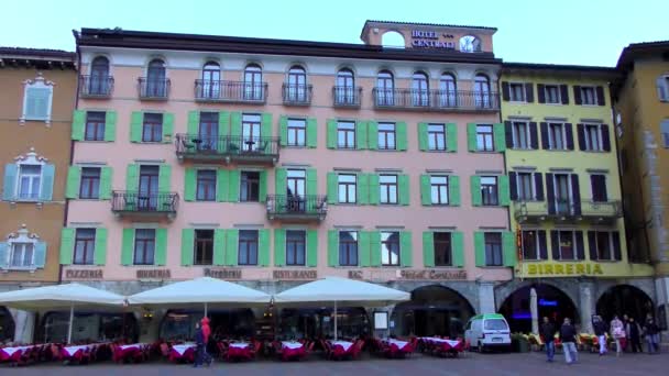 Riva Del Garda Italien April 2015 Filmmaterial Vom Historischen Stadtzentrum — Stockvideo