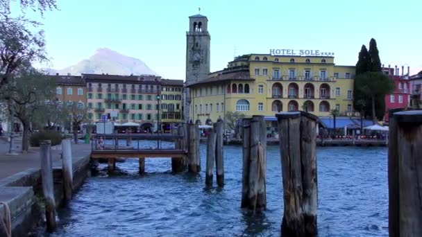 Riva Del Garda Italy April 2015 Footage Historic City Centre — 图库视频影像