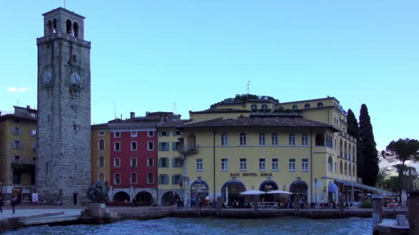 Riva Del Garda Italy April 2015 Footage Historic City Centre — Stockvideo