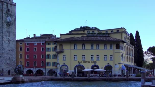 Riva Del Garda Italy April 2015 Footage Historic City Centre — Stockvideo
