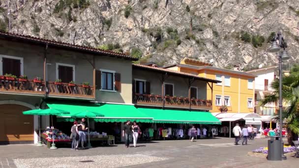 Limone Sul Garda Italy April 2015 Footage Limone Sul Garda — Stock Video