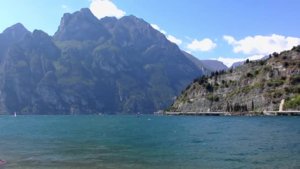 Красивое Озеро Гарда Италии Озеро Гарда Lago Garda Lago Benaco — стоковое видео