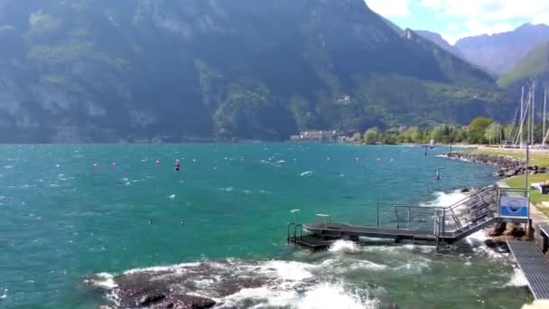 Belo Lago Garda Itália Lago Garda Italiano Lago Garda Lago — Vídeo de Stock