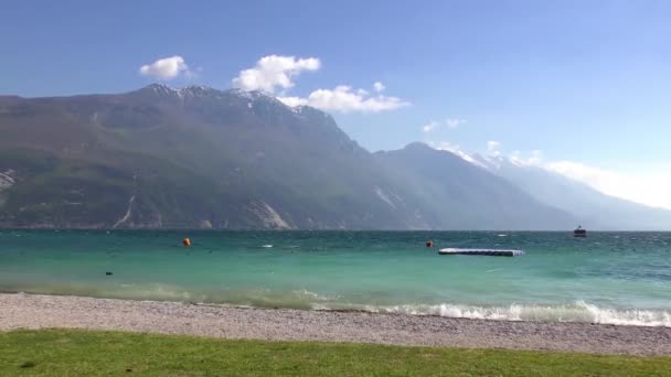 Gyönyörű Garda Olaszországban Garda Olasz Lago Garda Vagy Lago Benaco — Stock videók