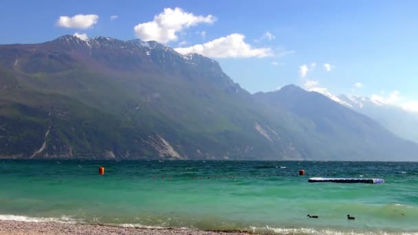 Gyönyörű Garda Olaszországban Garda Olasz Lago Garda Vagy Lago Benaco — Stock videók