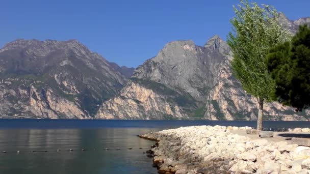 Prachtig Gardameer Italië Het Gardameer Italiaans Lago Garda Lago Benaco — Stockvideo