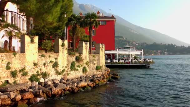 Malcesine Italië April 2015 Huizen Van Malcesine April 2015 Malcesine — Stockvideo