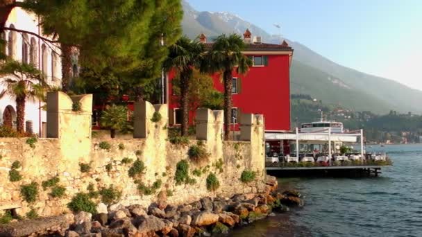 Malcesine Italië April 2015 Huizen Van Malcesine April 2015 Malcesine — Stockvideo