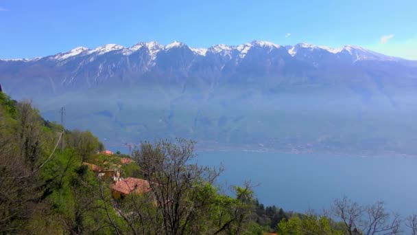 Imágenes Los Alpes Vistas Desde Tignale Lago Garda Italia Lago — Vídeos de Stock