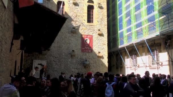 Květina Itálie Dubna 2015 Neidentifikovaní Lidé Piazza Della Signoria Dubna — Stock video