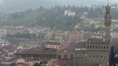 Floransa, gün batımından önce, Piazzale Michelangelo 'dan görüldüğü gibi, 4K görüntü.