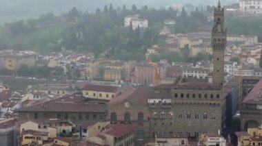 Floransa, gün batımından önce, Piazzale Michelangelo 'dan görüldüğü gibi, 4K görüntü.