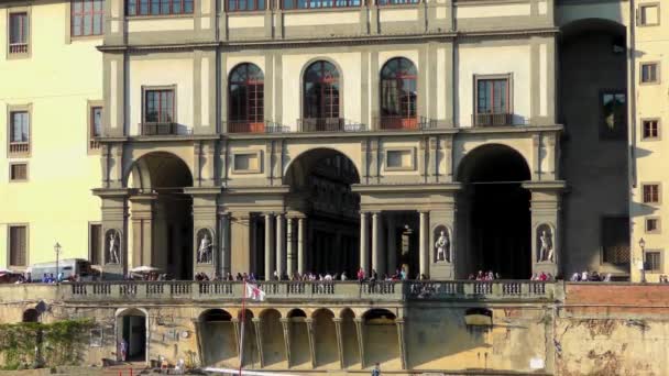 Άποψη Της Γέφυρας Ponte Vecchio Στη Φλωρεντία Ιταλία — Αρχείο Βίντεο