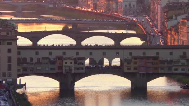 Vista Sul Ponte Vecchio Firenze Italia — Video Stock