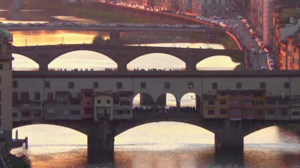 Vista Sul Ponte Vecchio Firenze Italia — Video Stock