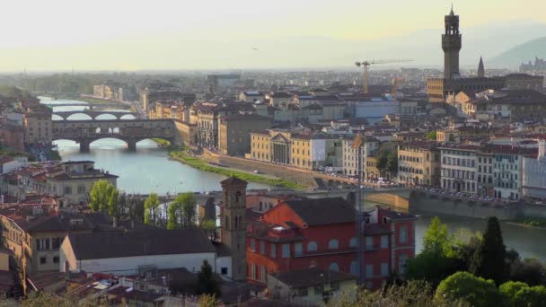 Firenze Prima Del Tramonto Come Visto Piazzale Michelangelo Riprese — Video Stock
