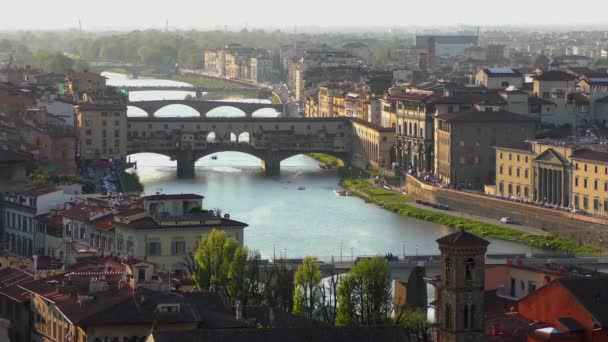 Florença Antes Pôr Sol Como Visto Piazzale Michelangelo Imagens — Vídeo de Stock