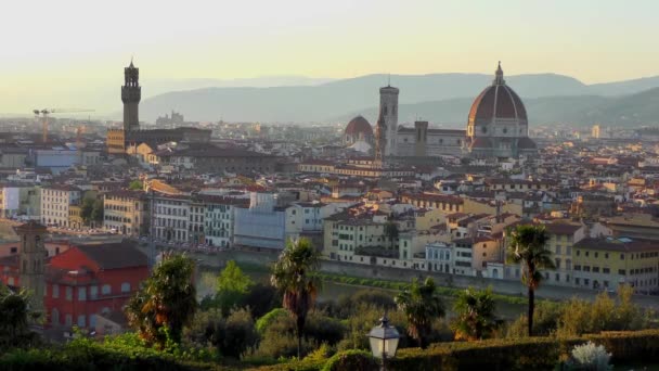 Florença Antes Pôr Sol Como Visto Piazzale Michelangelo Imagens — Vídeo de Stock