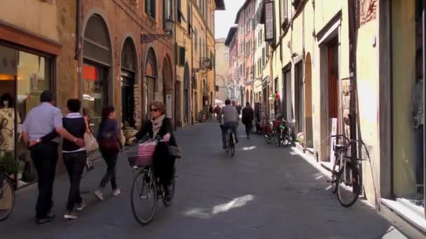 Lucca Włochy Kwiecień 2015 Nagranie Domów Centrum Miasta Dniu Kwietnia — Wideo stockowe