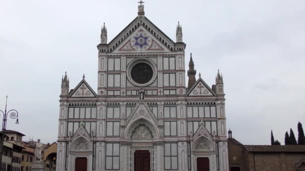 フィレンツェのサンタ クローチェ大聖堂 4K映像 — ストック動画